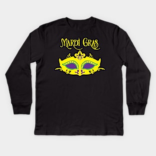 Mardi Gras Mask for Men, Women, Kids Kids Long Sleeve T-Shirt